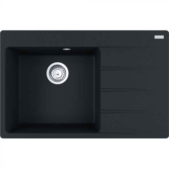 Мийка кухонна Franke Centro, фраграніт, прямокутник, з крилом, 780х500х200мм, чаша - 1, накладна, CNG 611-78 TL , чорний матовий