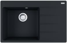 Мийка кухонна Franke Centro, фраграніт, прямокутник, з крилом, 780х500х200мм, чаша - 1, накладна, CNG 611-78 TL , чорний матовий