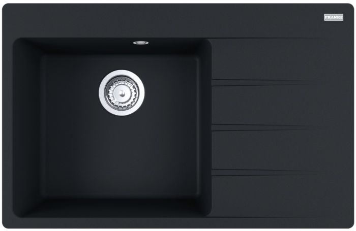 Мийка кухонна Franke Centro, фраграніт, прямокутник, з крилом, 780х500х200мм, чаша - 1, накладна, CNG 611-78 TL , чорний матовий