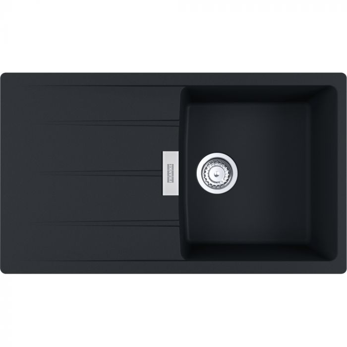 Мийка кухонна Franke Centro, фраграніт, прямокутник, з крилом, 860х500х200мм, чаша - 1, врізна, оборотна, CNG 611-86, чорний матовий