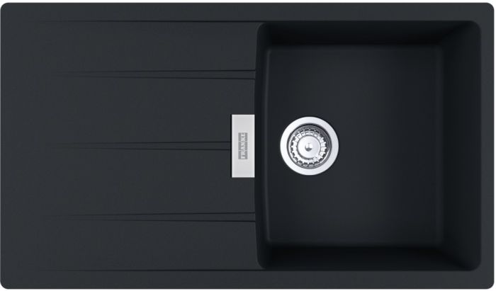 Мийка кухонна Franke Centro, фраграніт, прямокутник, з крилом, 860х500х200мм, чаша - 1, врізна, оборотна, CNG 611-86, чорний матовий