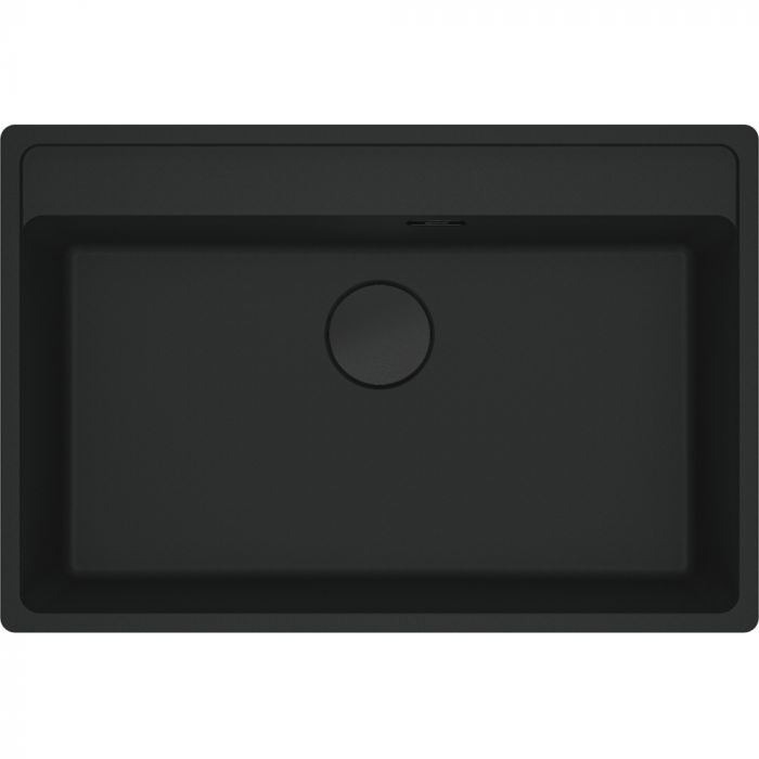 Мийка кухонна Franke Maris, фраграніт, прямокутник, без крила, 760х510х200мм, чаша - 1, врізна, MRG 610-72 TL, чорний матовий