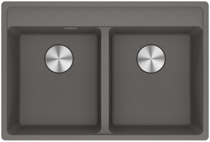 Мийка кухонна Franke Maris, фраграніт, прямокутник, без крила, 760х510х200мм, чаша - 2, врізна, MRG 620 TL, сірий камінь