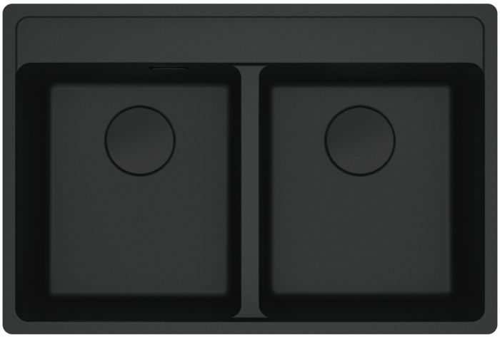 Мийка кухонна Franke Maris, фраграніт, прямокутник, без крила, 760х510х200мм, чаша - 2, врізна, MRG 620 TL, чорний матовий