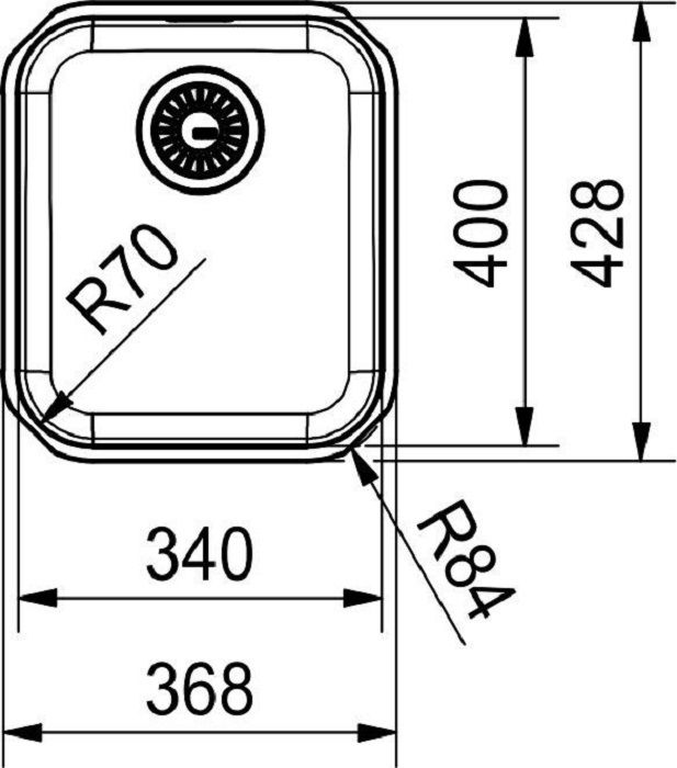 Мийка кухонна Franke Smart, нерж.сталь, прямокутник, без крила, 341х401мм, чаша - 1, монтаж під стільницю, SRX 110-34, нерж поліров.