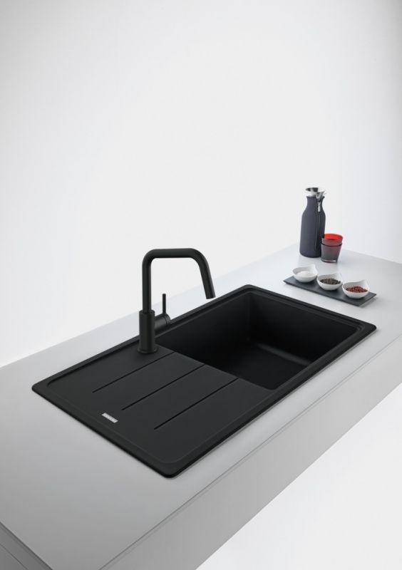 Змішувач для кухні Franke Lina U Pull Down, довж.виливу - 251мм, витяжний, поворотний, 1важіль, чорний матовий