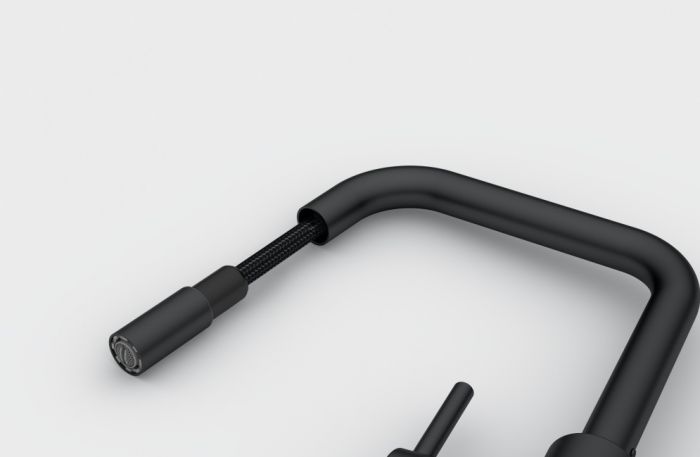 Змішувач для кухні Franke Lina U Pull Down, довж.виливу - 251мм, витяжний, поворотний, 1важіль, чорний матовий