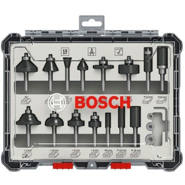 Набір комбінованих фрез Bosch Professional 6мм 15шт