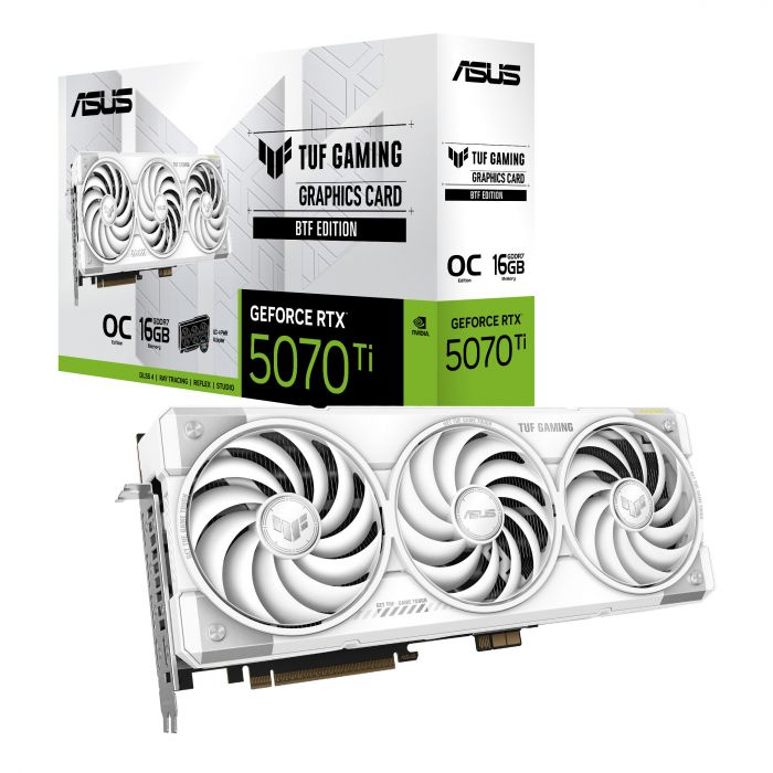 Відеокарта ASUS GeForce RTX 5070 TI 16GB GDDR7 OC TUF-RTX5070TI-O16G-BTF-WHITE білий