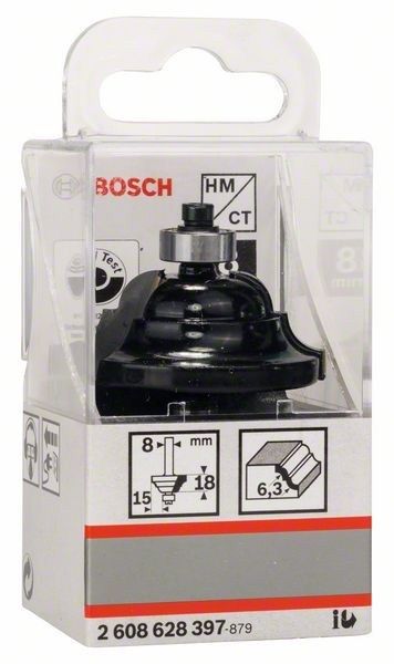 Фреза профільна D Bosch Professional Std S8 R6.3 B15 L18