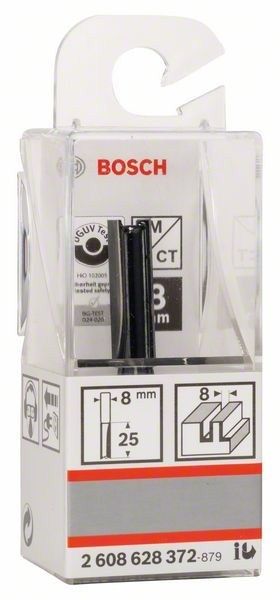 Фреза пазова Bosch Professional з двома лезами Std S8 D8 L25.4