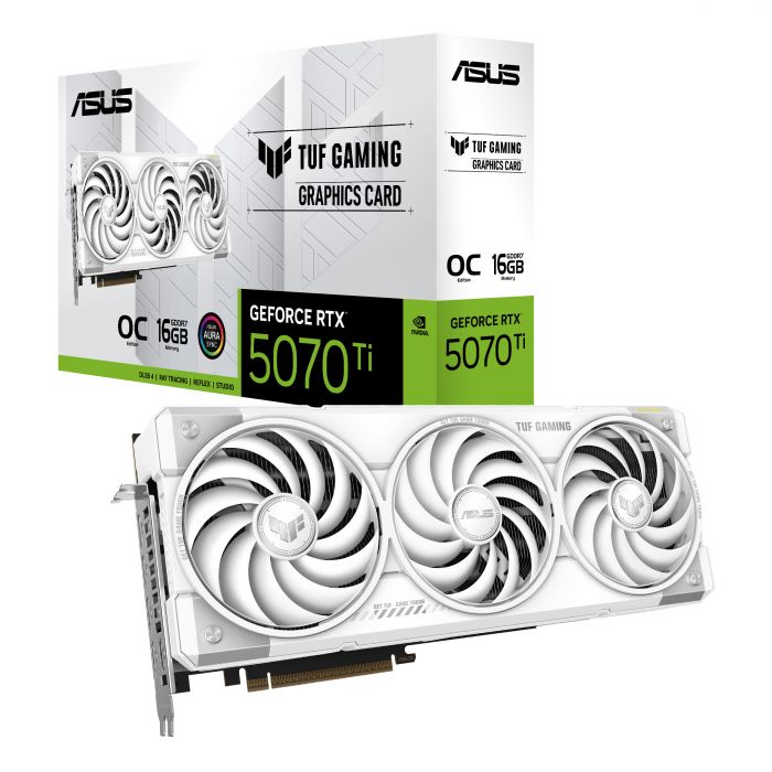 Відеокарта ASUS GeForce RTX 5070 TI 16GB GDDR7 OC TUF-RTX5070TI-O16G-WHITE-GAMING білий