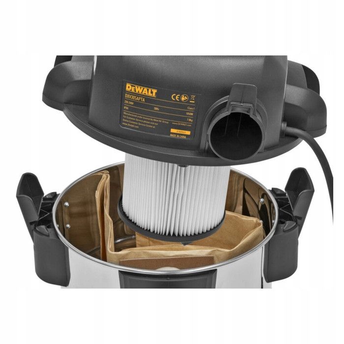 Пилосос професійний DeWalt 750Вт 2400л/хв контейнер 30л 8.4 кг