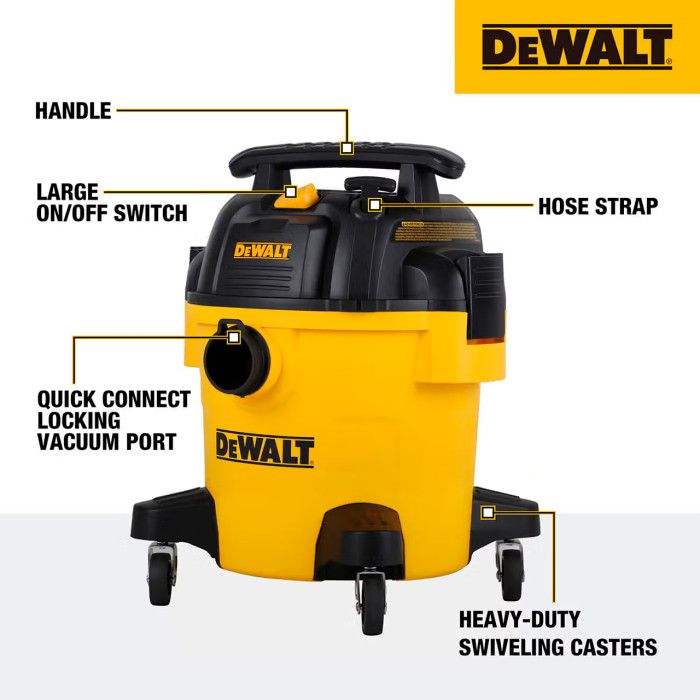 Пилосос професійний DeWalt 1050Вт 15кПа контейнер 20л 62кг