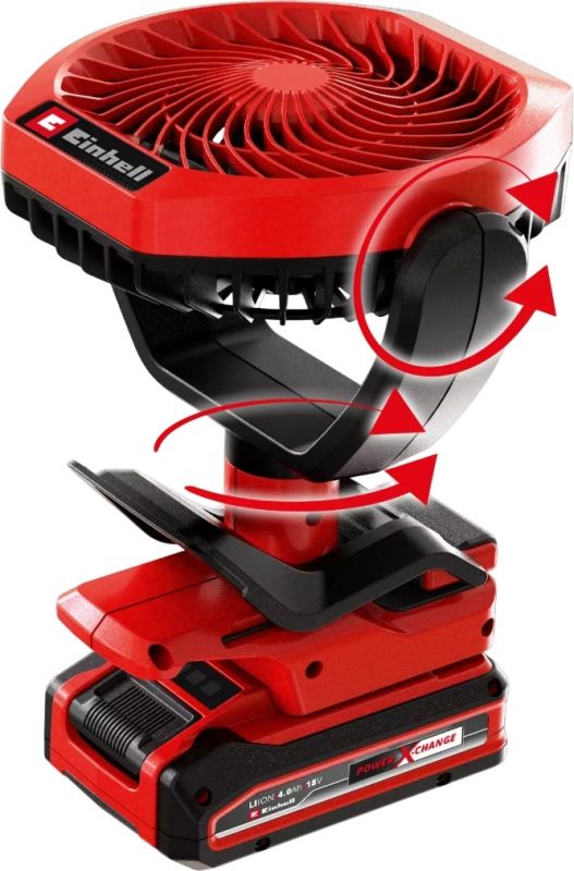 Вентилятор акумуляторний Einhell GC-CF 18/110 Li - Solo, PXC, 18В, безщітковий, діам. 110 мм, 1500 м3/год, 3 режими, 0.48 кг (без АКБ і ЗП)