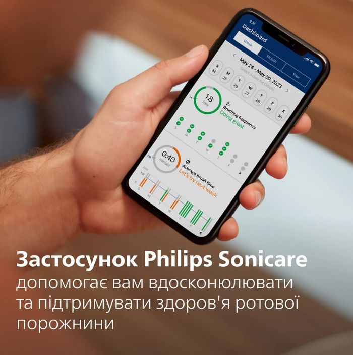 Щітка зубна електр. Philips, Sonicare 7100 Series, 62т. колив/хв, насадок-1, футляр, чорний
