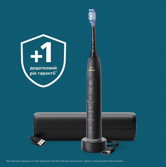 Щітка зубна електр. Philips, Sonicare 7100 Series, 62т. колив/хв, насадок-1, футляр, чорний