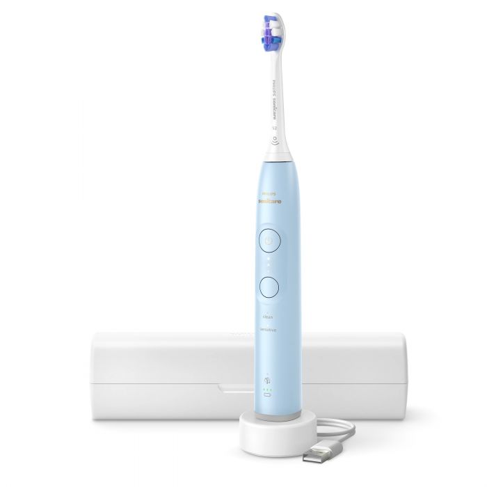 Щітка зубна електр. Philips, Sonicare 6100 Series, 62т. колив/хв, насадок-1, футляр, блакитний