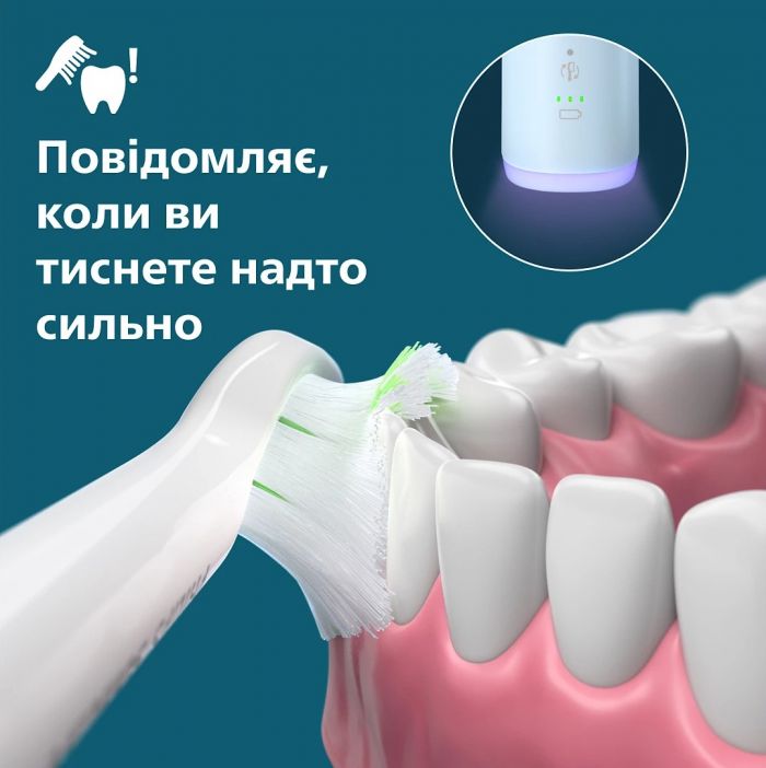 Щітка зубна електр. Philips, Sonicare 6100 Series, 62т. колив/хв, насадок-1, футляр, блакитний