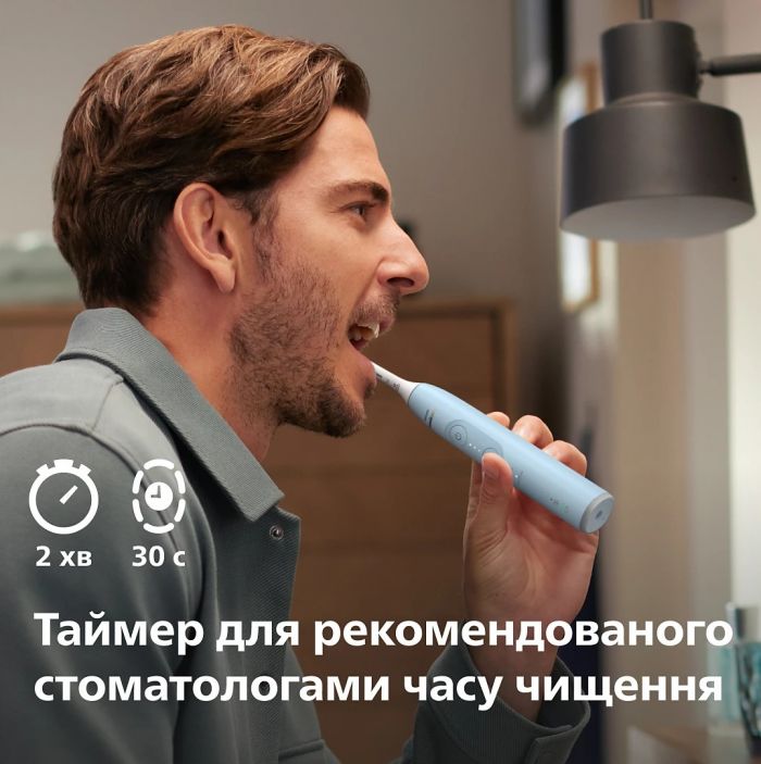 Щітка зубна електр. Philips, Sonicare 6100 Series, 62т. колив/хв, насадок-1, блакитний