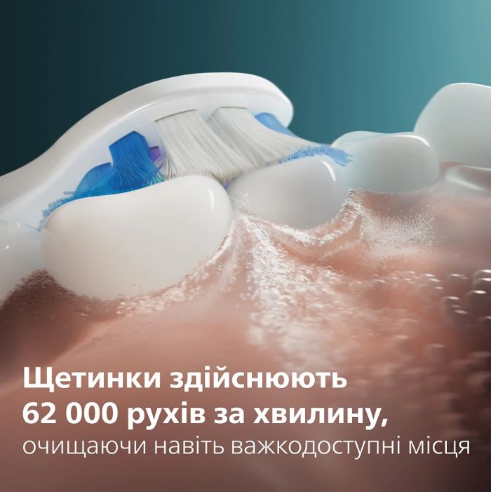 Щітка зубна електр. Philips, Sonicare 6100 Series, 62т. колив/хв, насадок-1, блакитний