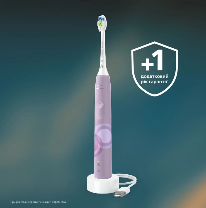 Щітка зубна електр. Philips, Sonicare 4100 Series, 31т. колив/хв, насадок-1, бузковий