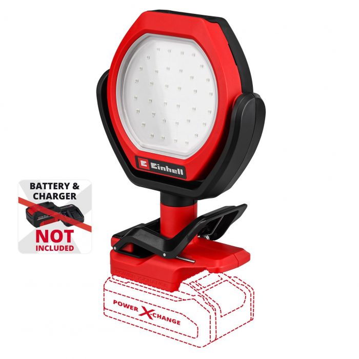 Лампа акумуляторна Einhell GC-OL 18/1500 Li - Solo, PXC, 18В, 36 LED, 1500 лм, 7000 К, 3 режими яскравотсі, 0.45 кг (без АКБ і ЗП)