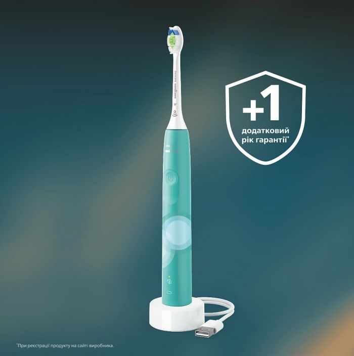 Щітка зубна електр. Philips, Sonicare 4100 Series, 31т. колив/хв, насадок-1, зелений
