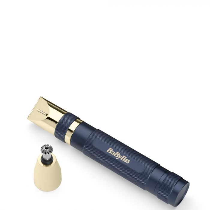 Тример Babyliss, для брів, вусів, носа та вух, 1хАА, насадок-3, чохол, сталь, синій