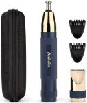 Тример Babyliss, для брів, вусів, носа та вух, 1хАА, насадок-3, чохол, сталь, синій