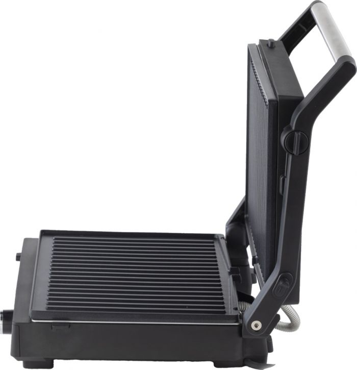 Гриль Gorenje прижимний 2100Вт, темп. режимів-7, з`ємні пластини, розкриття на 180°, метал, чорний