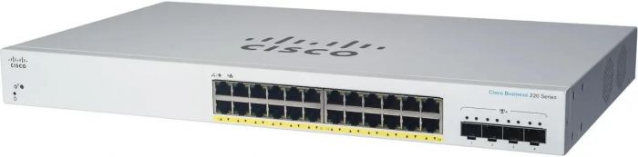 Комутатор Cisco CBS220 24xGE, PoE, 4x10G SFP+, Smart