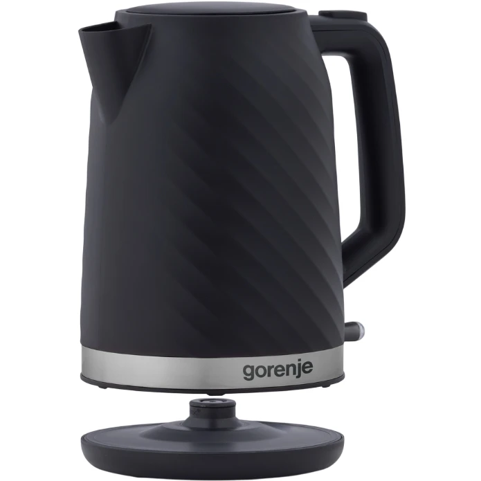 Електрочайник Gorenje 1.7л, Strix контроль, чорний матовий