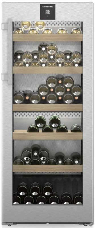 Холодильник Liebherr для вина, 145.4x59.7х67.5, холод.відд.-272л, зон - 1, бут-107, ST, дисплей, сріблястий