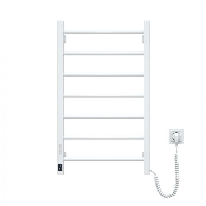 Рушникосушка Ardesto електрична  SMART, 480x800мм, таймер-регулятор, сталь, праве підключення, білий