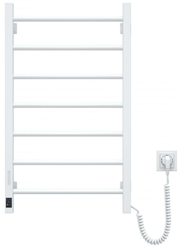 Рушникосушка Ardesto електрична  SMART, 480x800мм, таймер-регулятор, сталь, праве підключення, білий