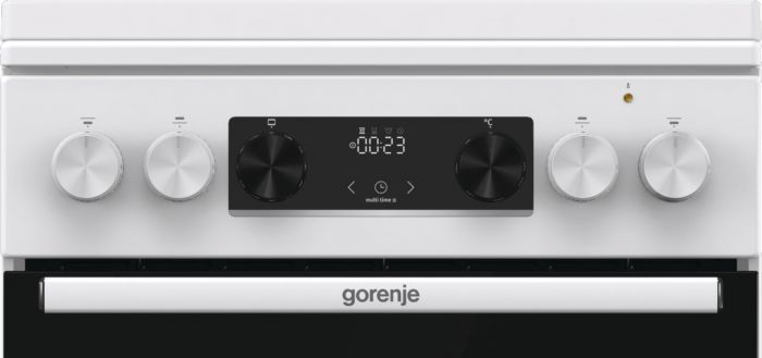 Плита Gorenje комбінована, 70л, 50x60см, дисплей, емальовані реш, програматор IconLed, кришка-метал, білий