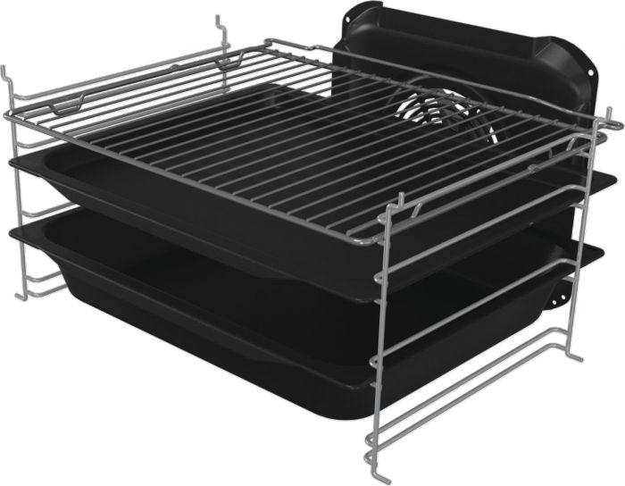 Плита Gorenje комбінована, 70л, 50x60см, дисплей, емальовані реш, програматор IconLed, кришка-метал, білий