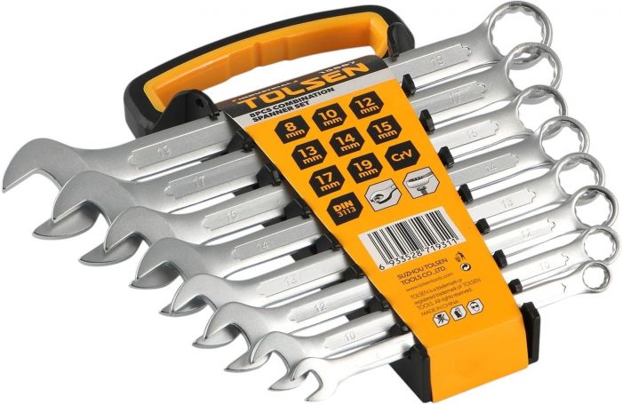 Ключі гайкові Tolsen Профі, набір 8шт, двосторонні, 8-19мм, CrV