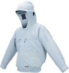 Куртка акумуляторна Makita LXT/CXT, 10.8-18В, з вентиляцією, поліестер, розміт L, білий, 0.41кг