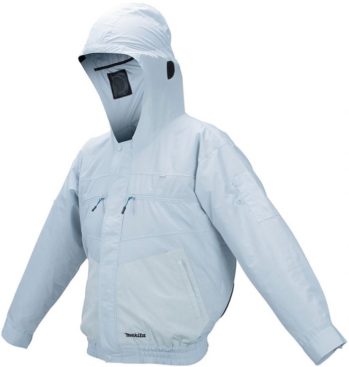 Куртка акумуляторна Makita LXT/CXT, 10.8-18В, з вентиляцією, поліестер, розміт L, білий, 0.41кг