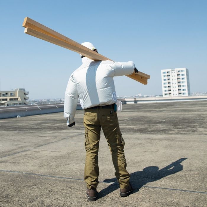 Куртка акумуляторна Makita LXT, 18В, з вентиляцією, поліестер, розміт L, білий, 0.44кг