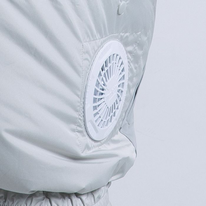 Куртка акумуляторна Makita LXT, 18В, з вентиляцією, поліестер, розміт L, білий, 0.44кг