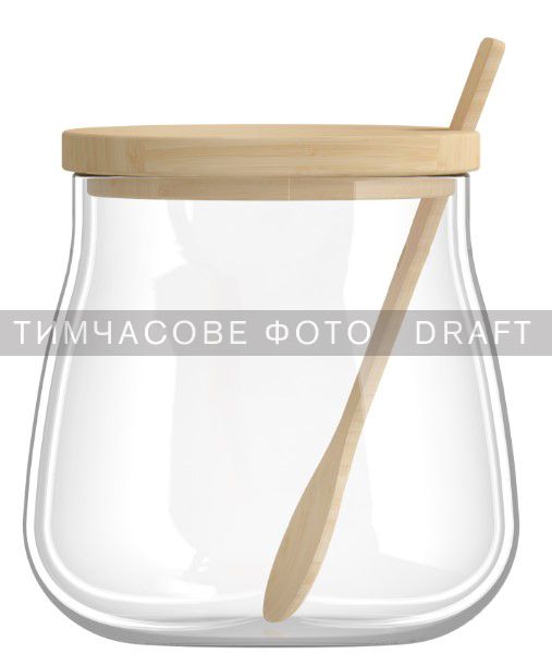 Банка для зберігання Ardesto Midori Sugar 500мл, скло, бамбук, прозорий