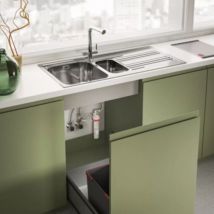 Змішувач для кухні Franke Lina L Clear Water 2.0, довж.виливу - 254 мм, поворотний, 1 важіль , хром