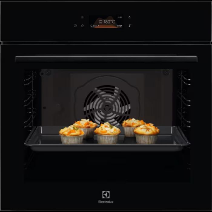 Духова шафа Electrolux електрична, 72л, A+, дисплей, конвекція, телескопічні напрямні, чорний