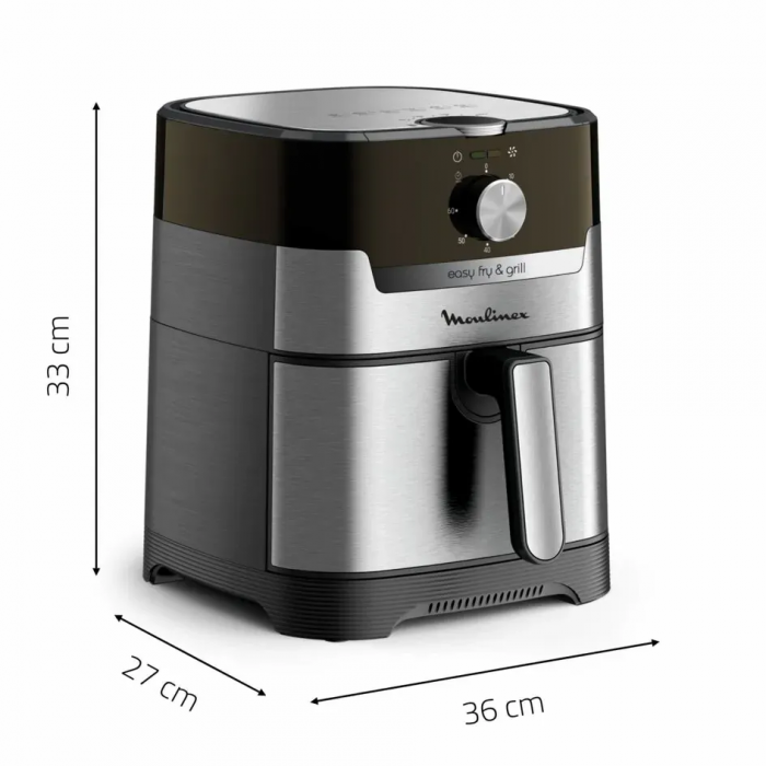 Мультипіч Moulinex EasyFry&Grill, 1550Вт, чаша-4.2л, механічне керув., пластик, сірий