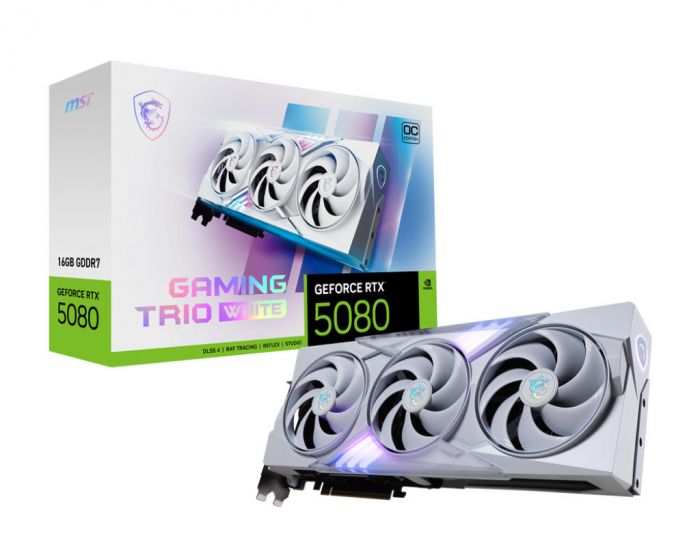Відеокарта MSI GeForce RTX 5080 16GB GDDR7 GAMING TRIO OC WHITE