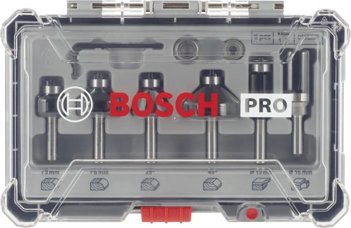 Набір кромкових фасонних фрез Bosch Professional 8мм 6шт