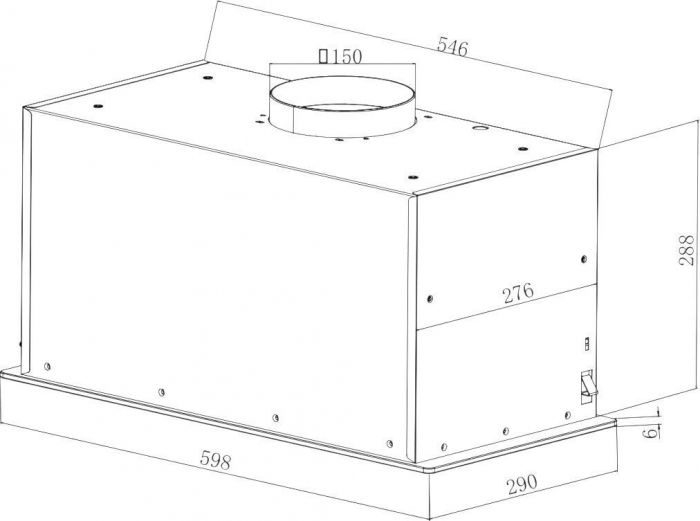 Витяжка Hansa вбудована, 55см, 500м3ч, чорний